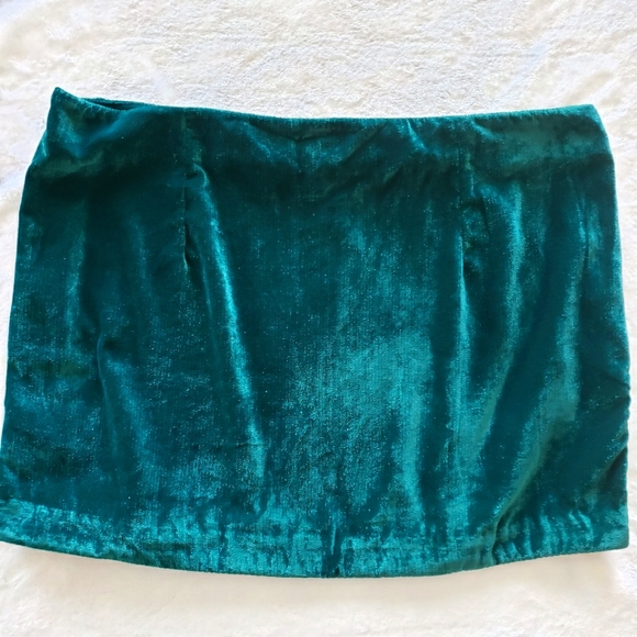 FREE PEOPLE Annalise Side Vent Velvet Micro Mini Skirt--8 - Picture 6 of 11